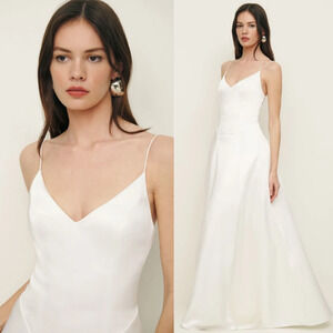 Reformation Icelynn Satin Dress Ivory